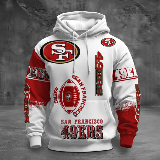 NFL SF Unisex Printed Hoodie - Bold Zip Up Sweatshirt for Fans V1 NAK NHM