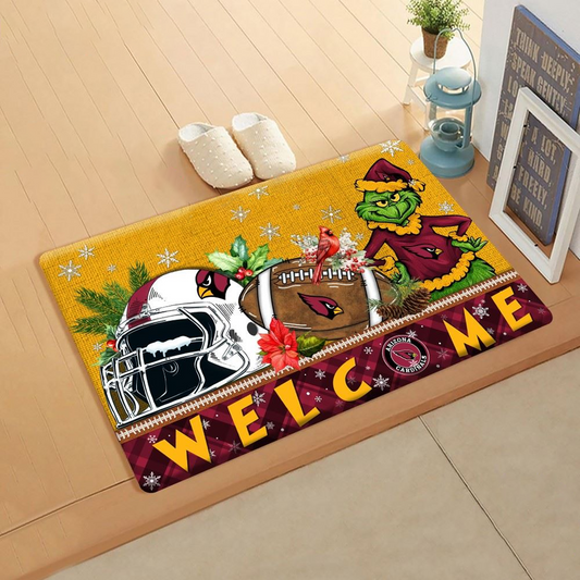 NFL x ARI Doormat Grinch Christmas Welcome FOOTBALL NDT TDT