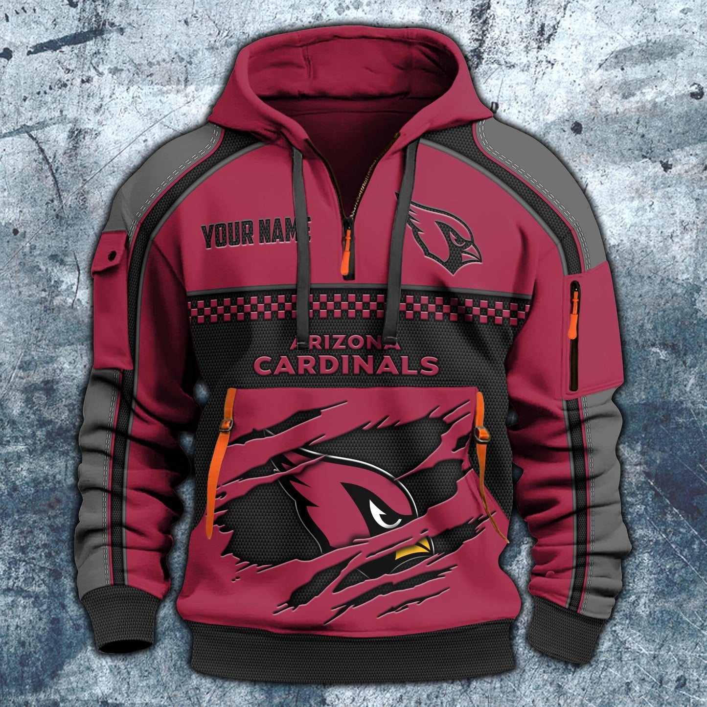 NFL x ARI Personalized Half-zip Hoodie HLP