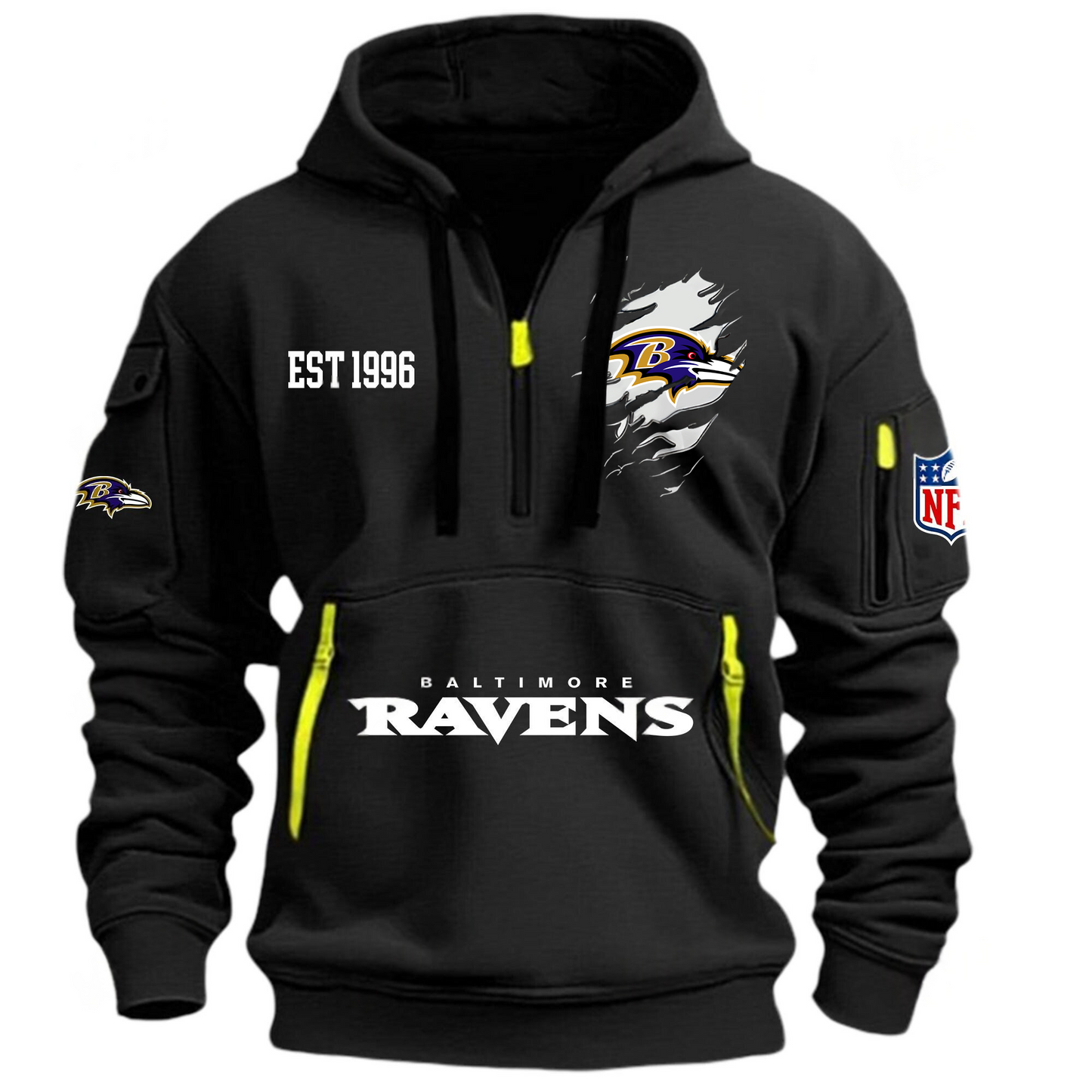 NFL x BAL EST 1996 Half Zipper Hoodie HLP HLPHUONG
