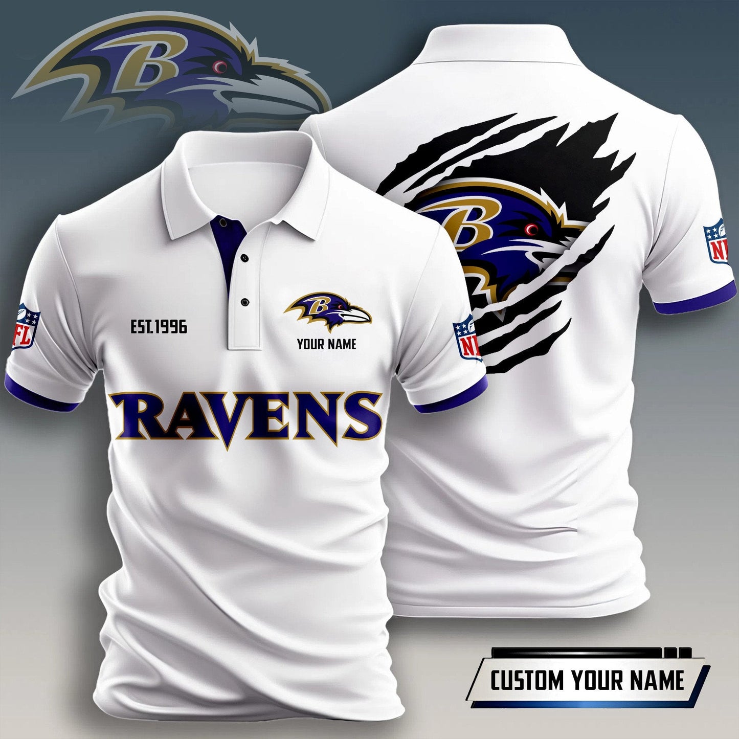 NFL x BAL Est Personalized Polo Shirt HLP