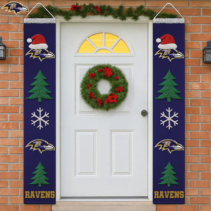 NFL x BAL Merry Christmas Porch Sign HLP HLPHUONG