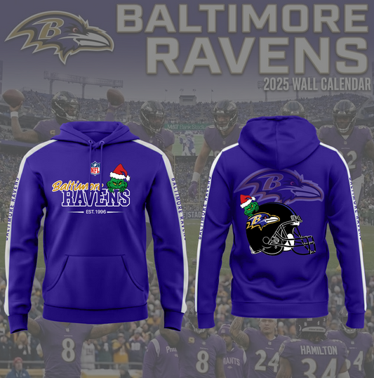 NFL x BAL Merry Grinchmas 3D Hoodie HLP HLPHUONG