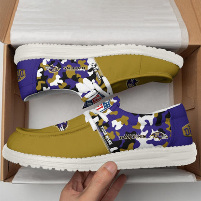 NFL x BAL Personalized Canvas Loafer Shoes HLP