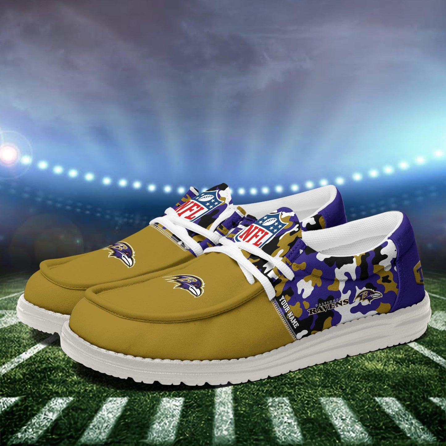 NFL x BAL Personalized Canvas Loafer Shoes HLP