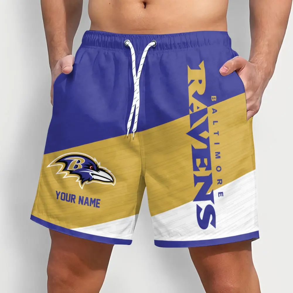 NFL x BR Colorful Men Short Pants Custom Name All Teams Gift For Fans V1 NAK NTL