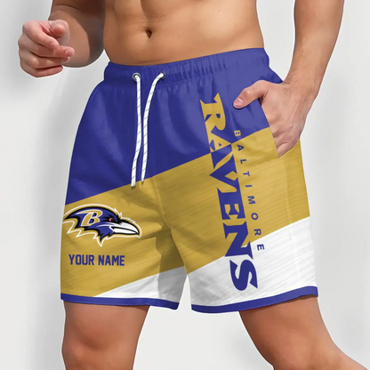 NFL x BR Colorful Men Short Pants Custom Name All Teams Gift For Fans V1 NAK NTL