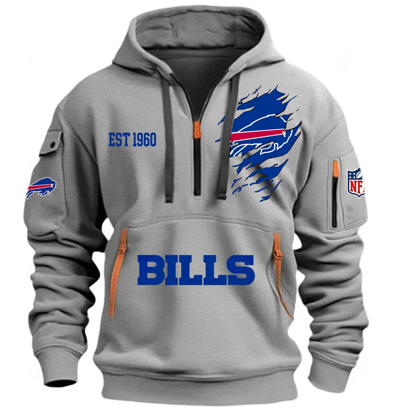 NFL x BUF EST 1960 Half Zipper Hoodie HLP HLPHUONG