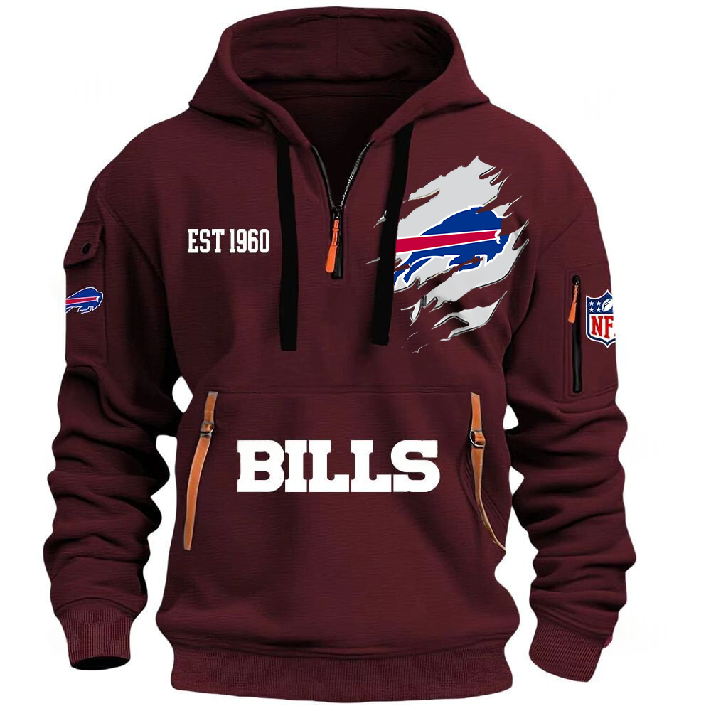 NFL x BUF EST 1960 Half Zipper Hoodie HLP HLPHUONG