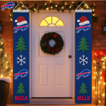 NFL x BUF Merry Christmas Porch Sign HLP HLPHUONG