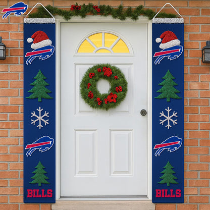 NFL x BUF Merry Christmas Porch Sign HLP HLPHUONG