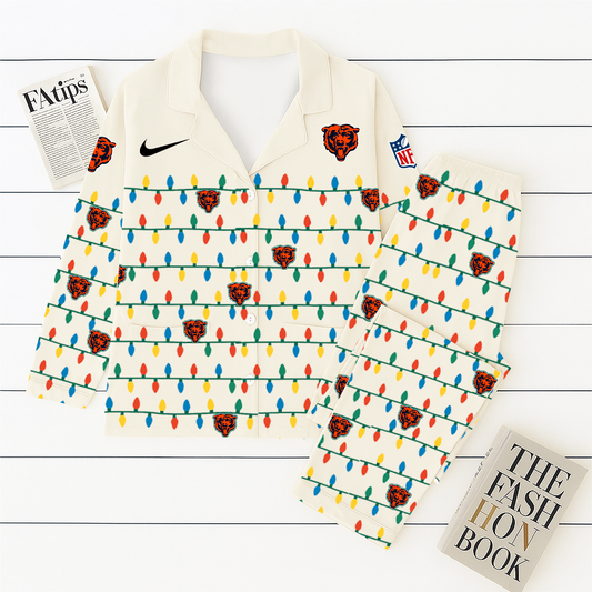 NFL x CHI Christmas Light Pajama Set HLP HLPHUONG