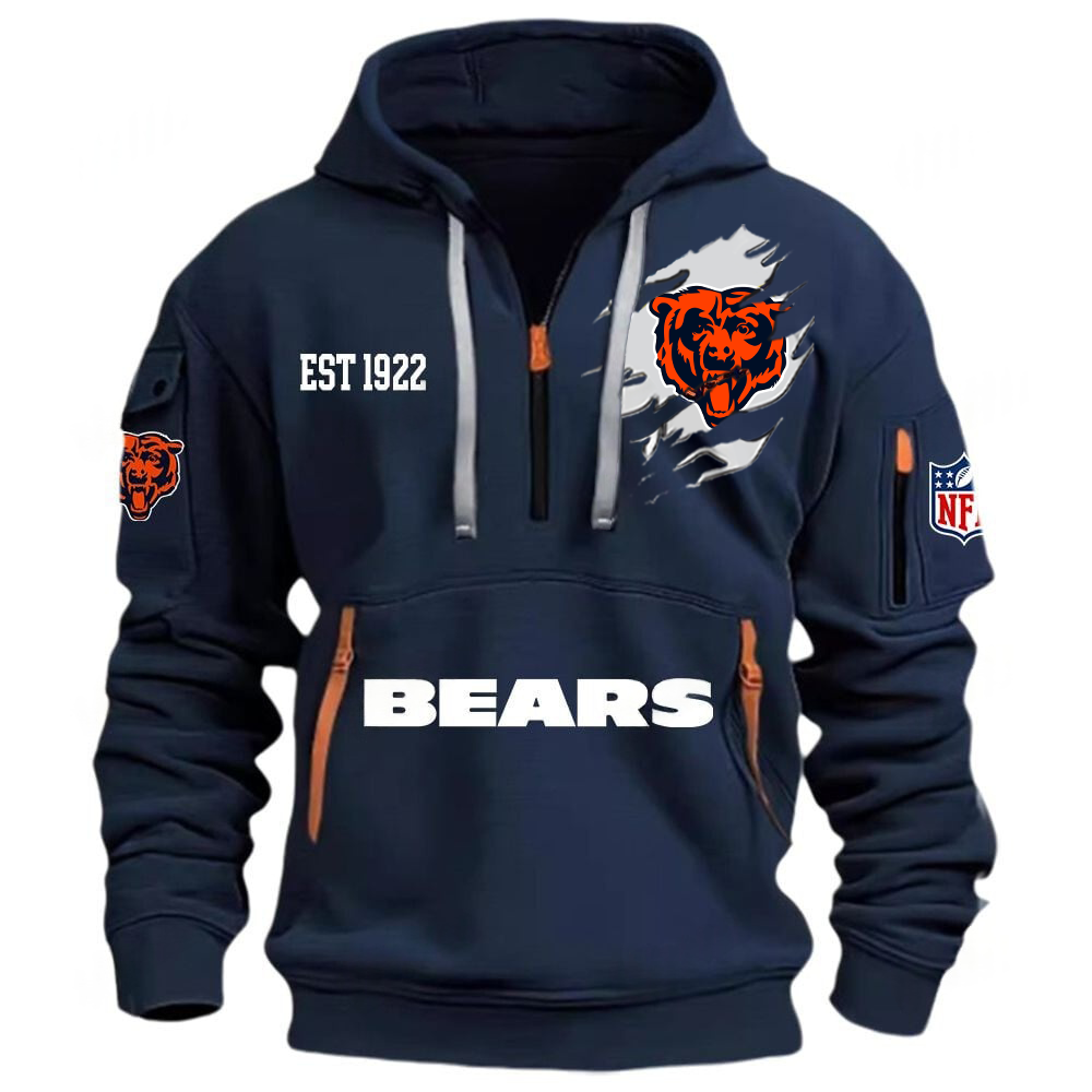 NFL x CHI EST 1922 Half Zipper Hoodie HLP HLPHUONG
