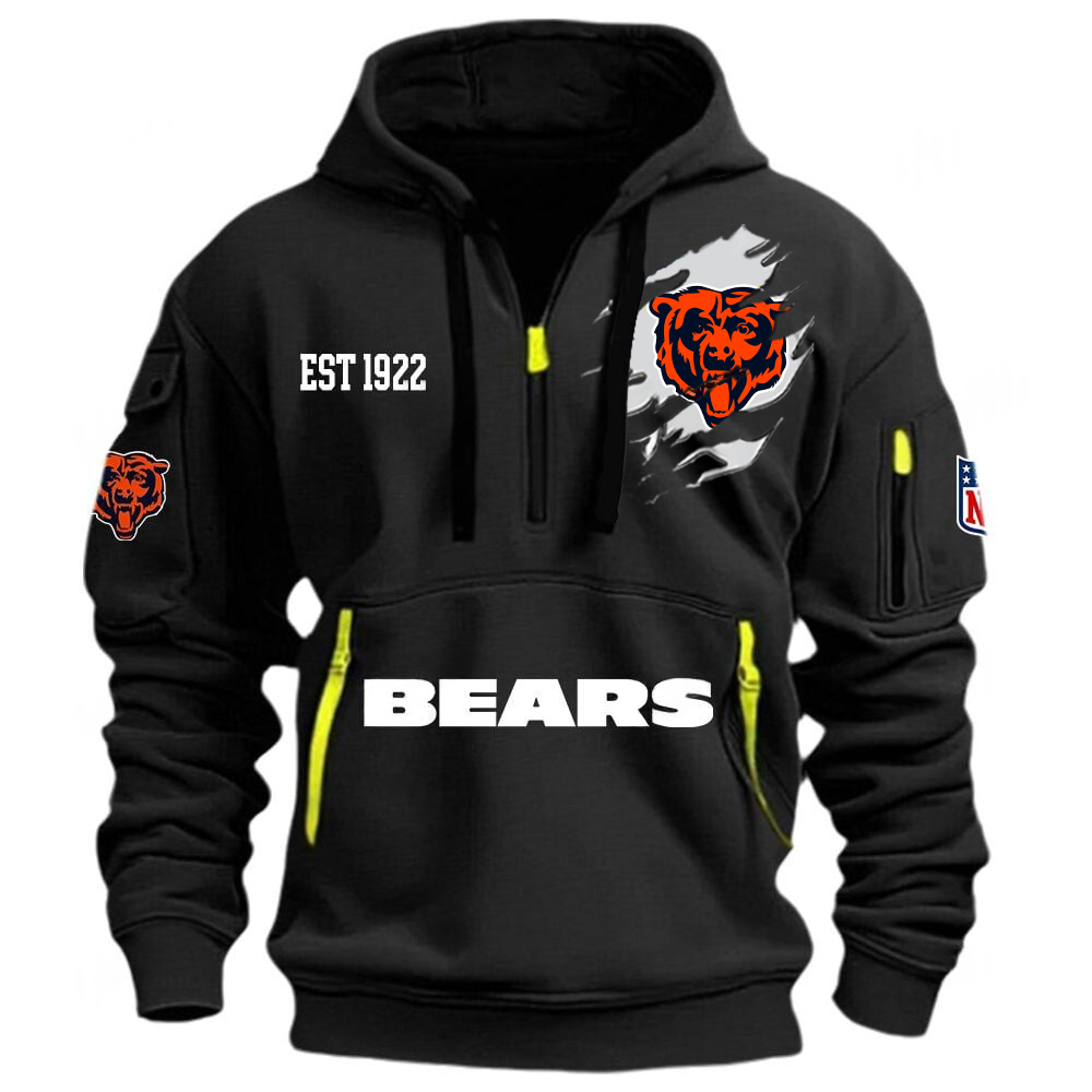 NFL x CHI EST 1922 Half Zipper Hoodie HLP HLPHUONG