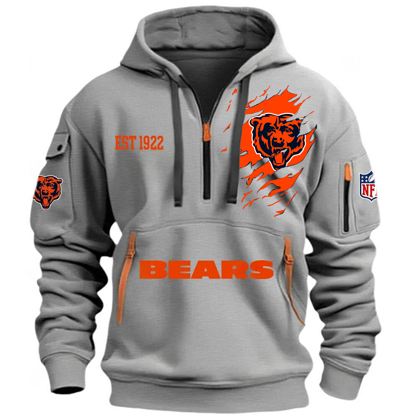 NFL x CHI EST 1922 Half Zipper Hoodie HLP HLPHUONG