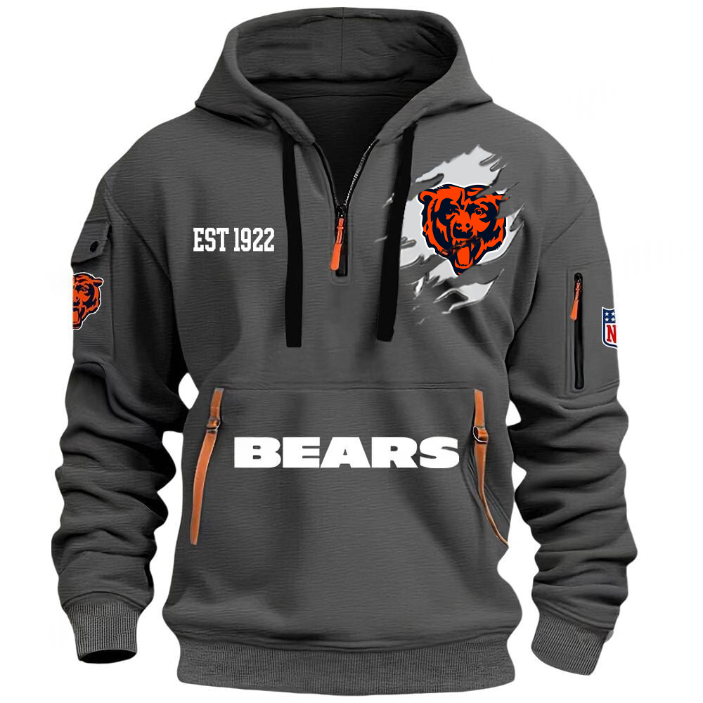 NFL x CHI EST 1922 Half Zipper Hoodie HLP HLPHUONG