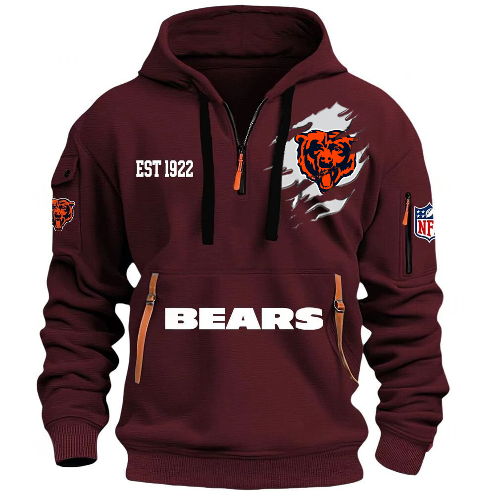 NFL x CHI EST 1922 Half Zipper Hoodie HLP HLPHUONG