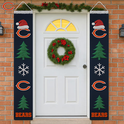 NFL x CHI Merry Christmas Porch Sign HLP HLPHUONG