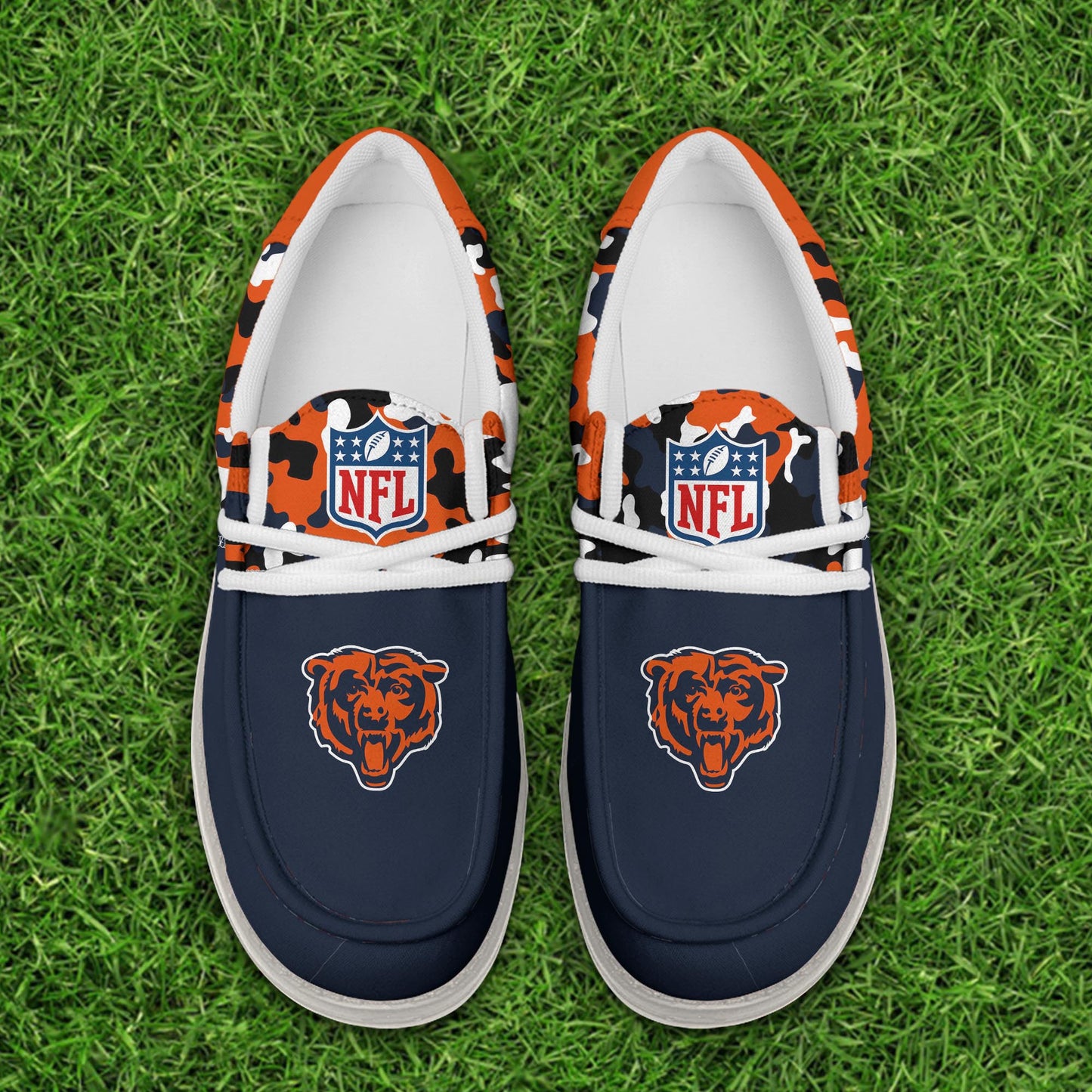 NFL x CHI Personalized Canvas Loafer Shoes HLP