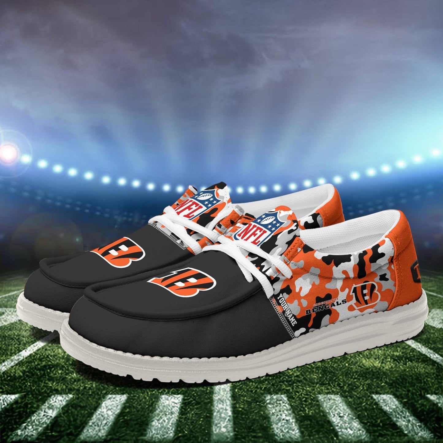 NFL x CIN Personalized Canvas Loafer Shoes HLP