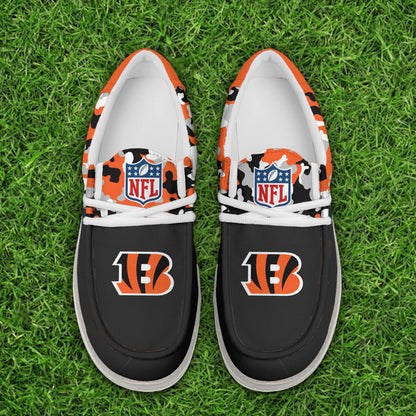 NFL x CIN Personalized Canvas Loafer Shoes HLP