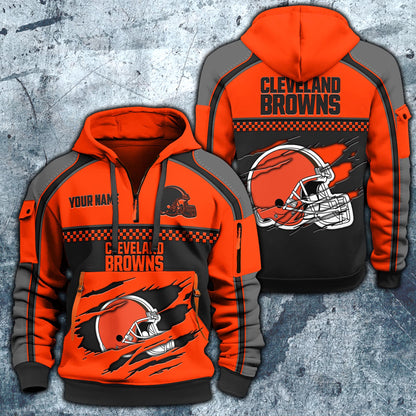 NFL x CLE Personalized Half-zip Hoodie HLP