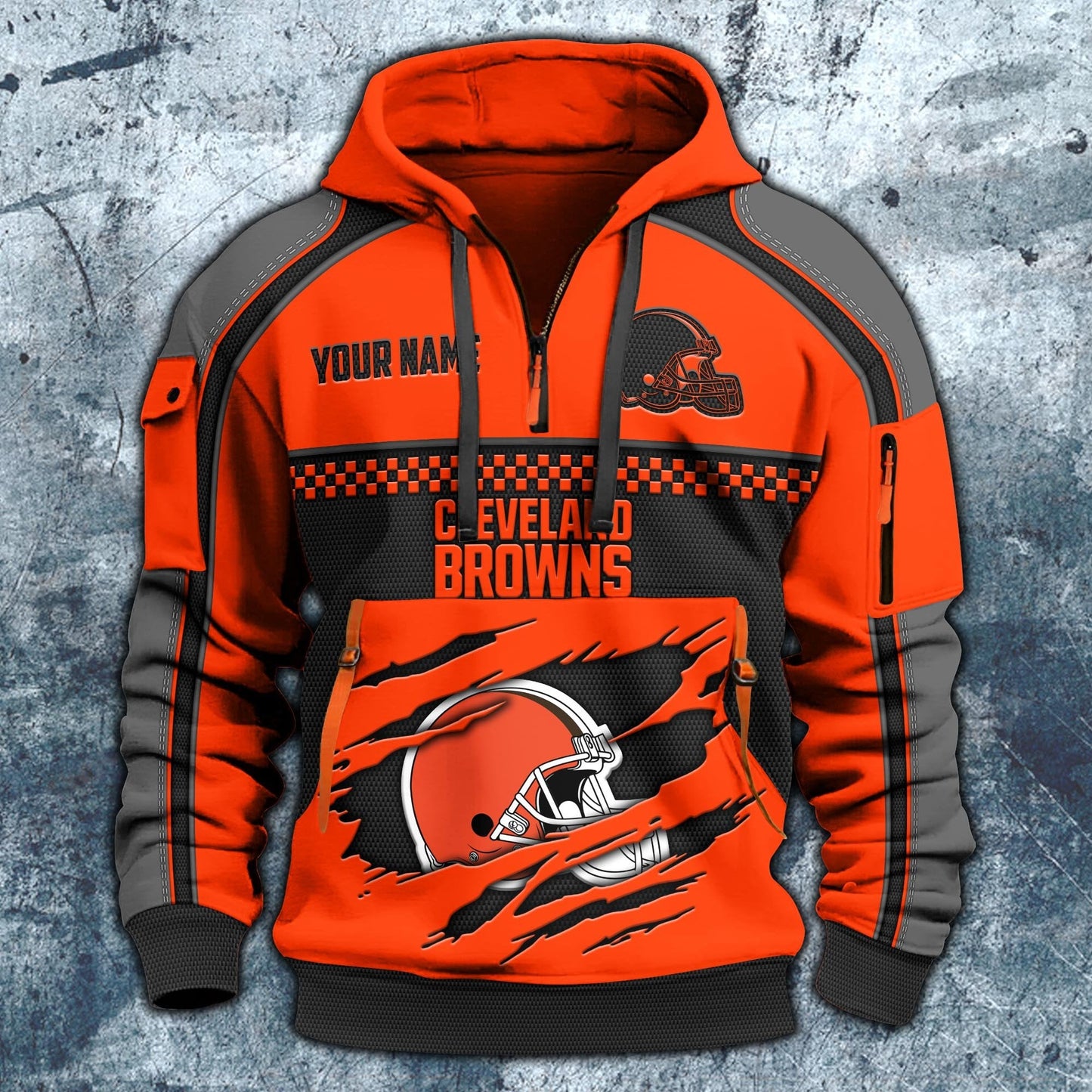 NFL x CLE Personalized Half-zip Hoodie HLP