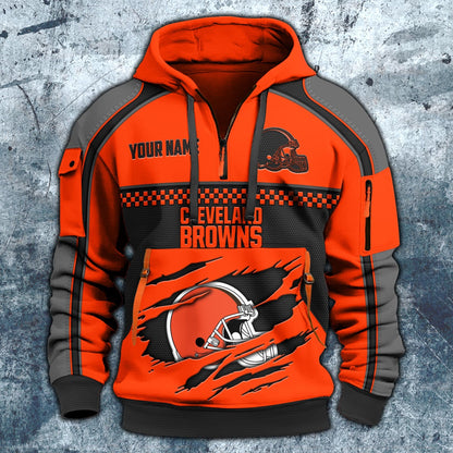 NFL x CLE Personalized Half-zip Hoodie HLP