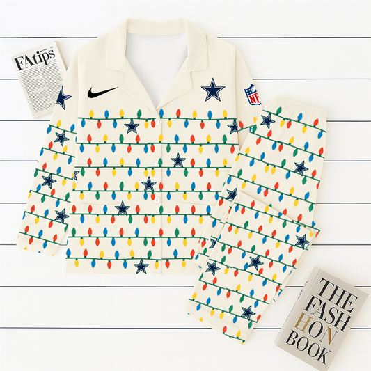 NFL x DAL Christmas Light Pajama Set HLP HLPHUONG