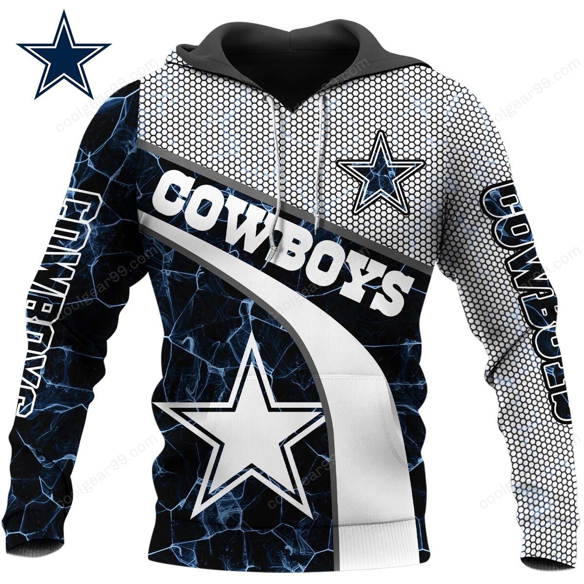 NFL x DAL Electric Marble Personalized Hoodie HLP HLPHUONG