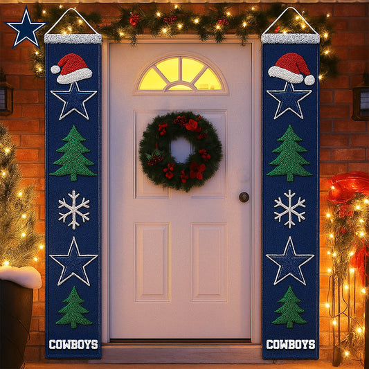 NFL x DAL Merry Christmas Porch Sign HLP HLPHUONG
