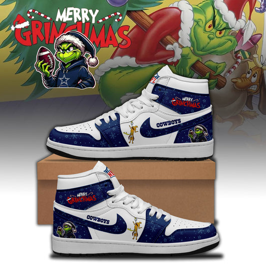 NFL x DAL Merry Grinchmas Premium AJ1 MID Sneaker HLP HLPHUONG