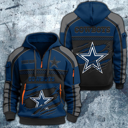 NFL x DAL Personalized Half-zip Hoodie HLP