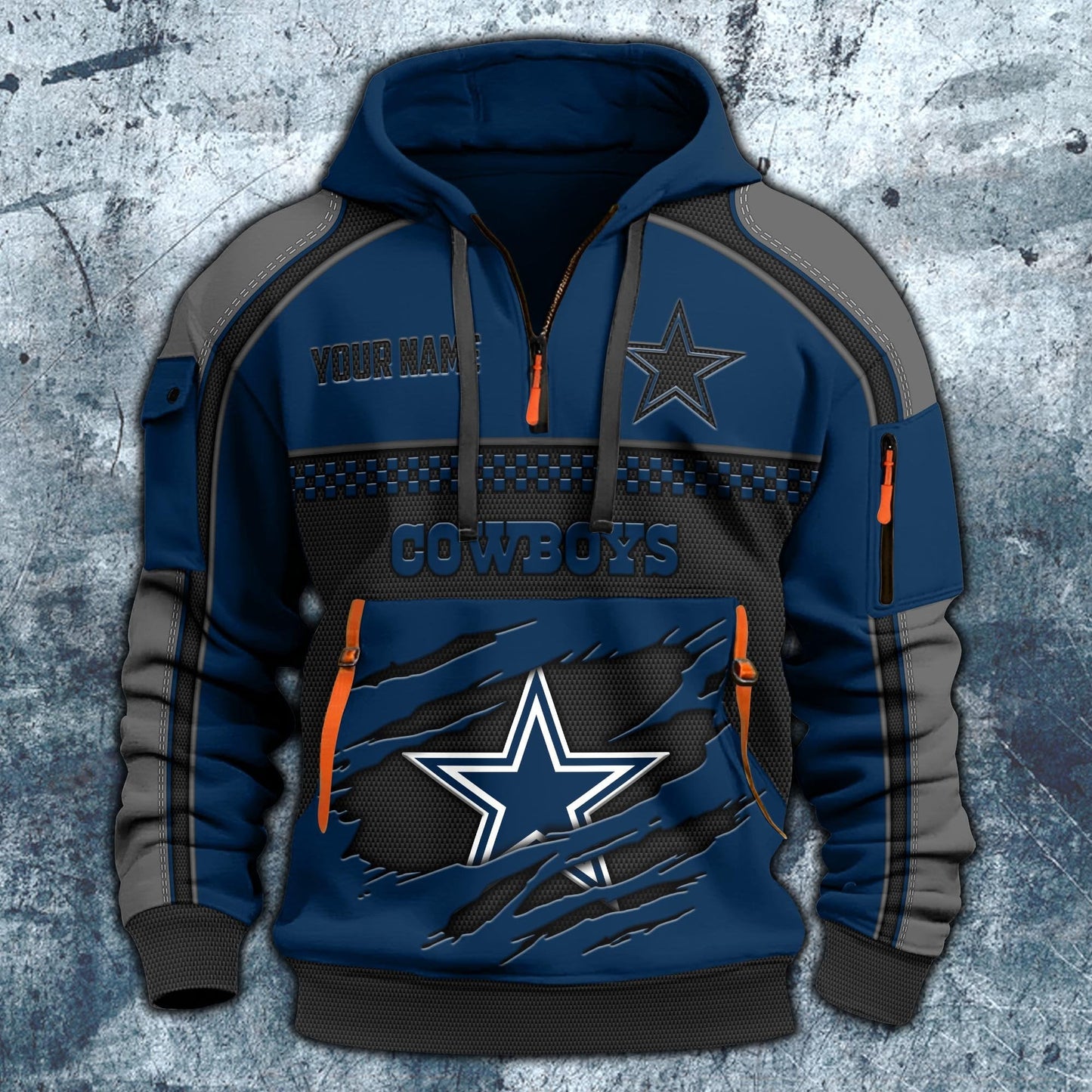 NFL x DAL Personalized Half-zip Hoodie HLP