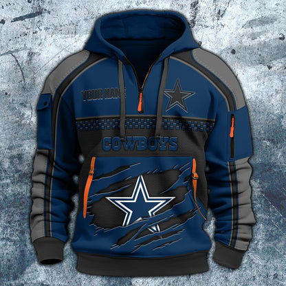 NFL x DAL Personalized Half-zip Hoodie HLP