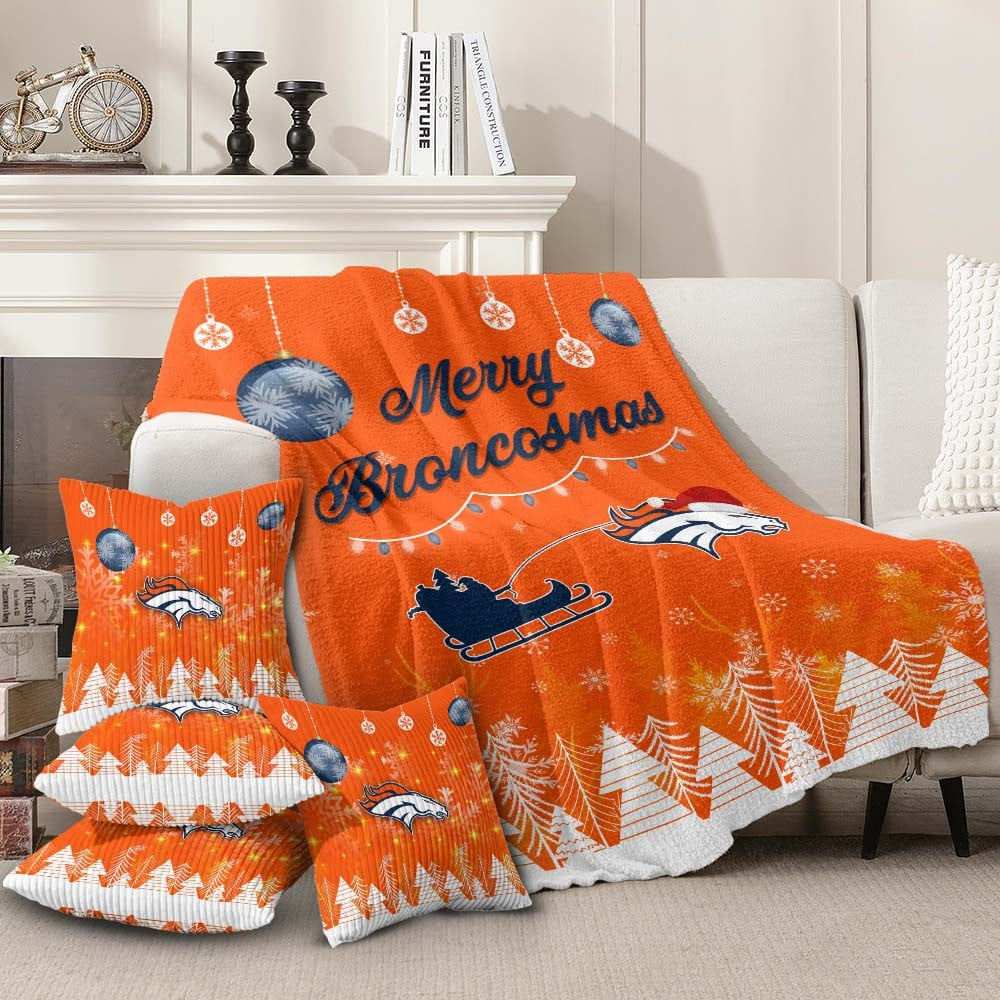 NFL x DB Premium Christmas Fleece Blanket Throw Pillow Combo V1 NAK