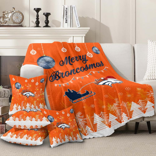 NFL x DB Premium Christmas Fleece Blanket Throw Pillow Combo V1 NAK