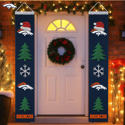 NFL x DEN Merry Christmas Porch Sign HLP HLPHUONG