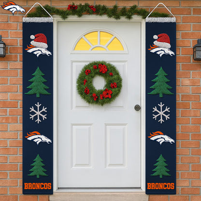 NFL x DEN Merry Christmas Porch Sign HLP HLPHUONG
