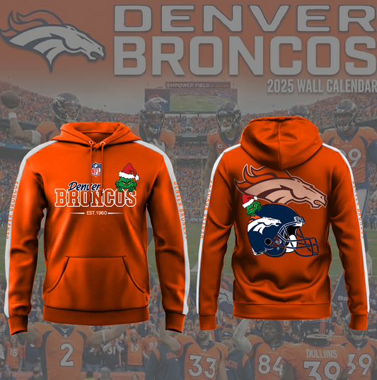 NFL x DEN Merry Grinchmas 3D Hoodie HLP HLPHUONG