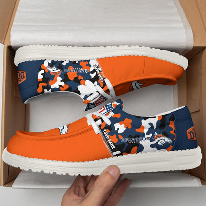 NFL x DEN Personalized Canvas Loafer Shoes HLP