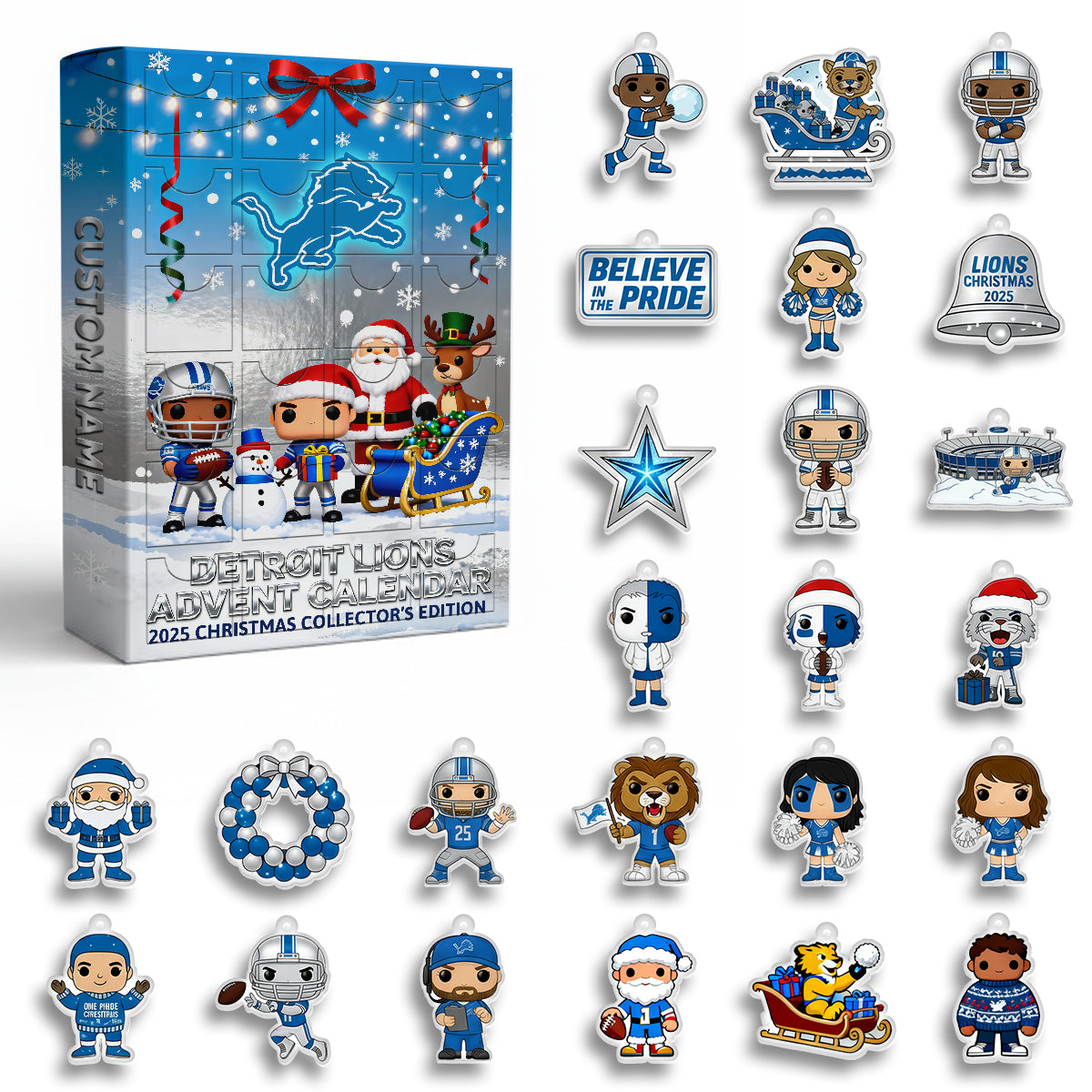 NFL x DET 2025 Christmas Personalized  Advent Calendar HLP HLPHUONG