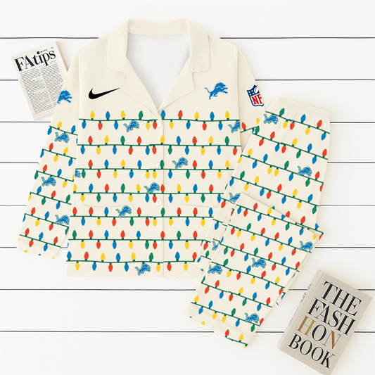 NFL x DET Christmas Light Pajama Set HLP HLPHUONG