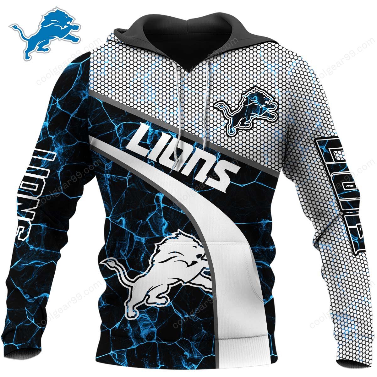 NFL x DET Electric Marble Personalized Hoodie HLP HLPHUONG