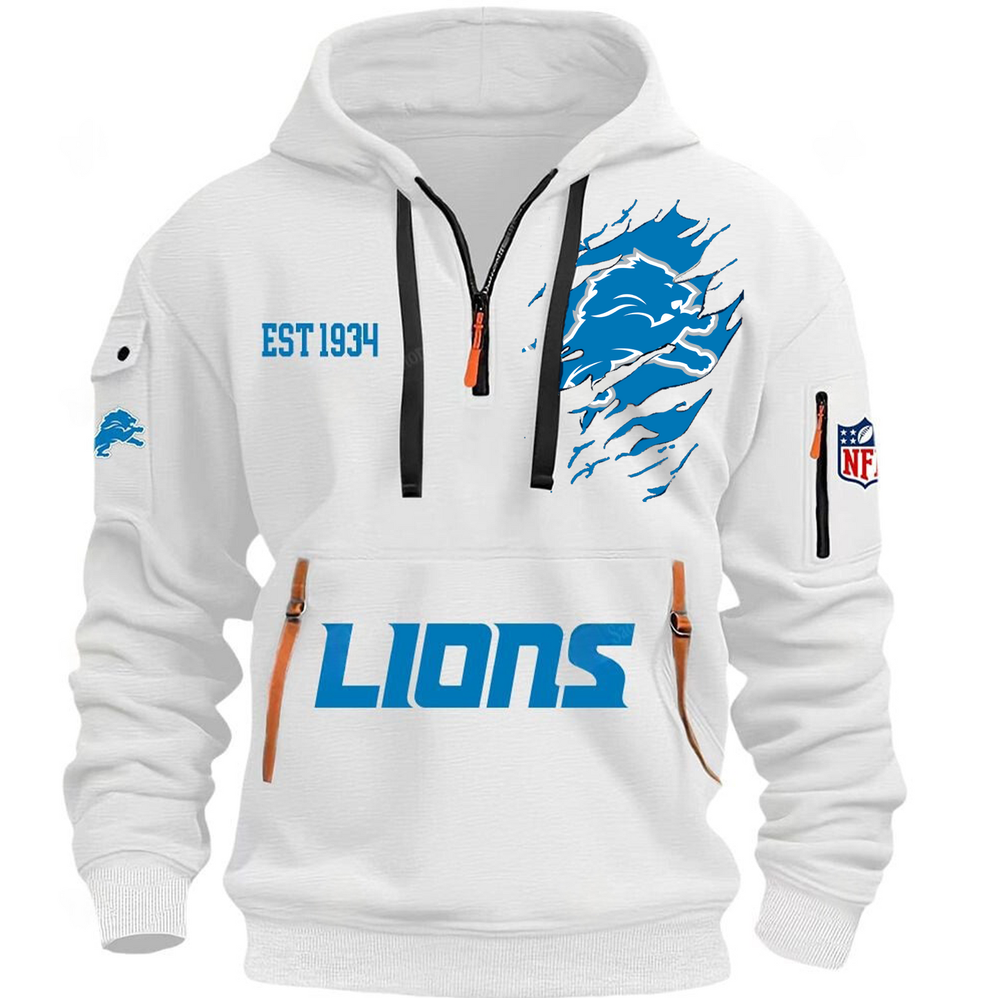 NFL x DET EST 1934 Half Zipper Hoodie HLP HLPHUONG