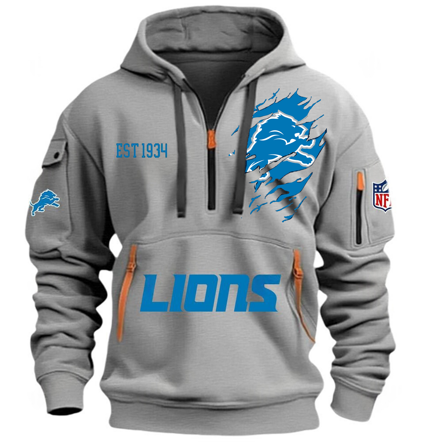 NFL x DET EST 1934 Half Zipper Hoodie HLP HLPHUONG