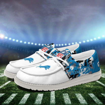 NFL x DET Personalized Canvas Loafer Shoes HLP