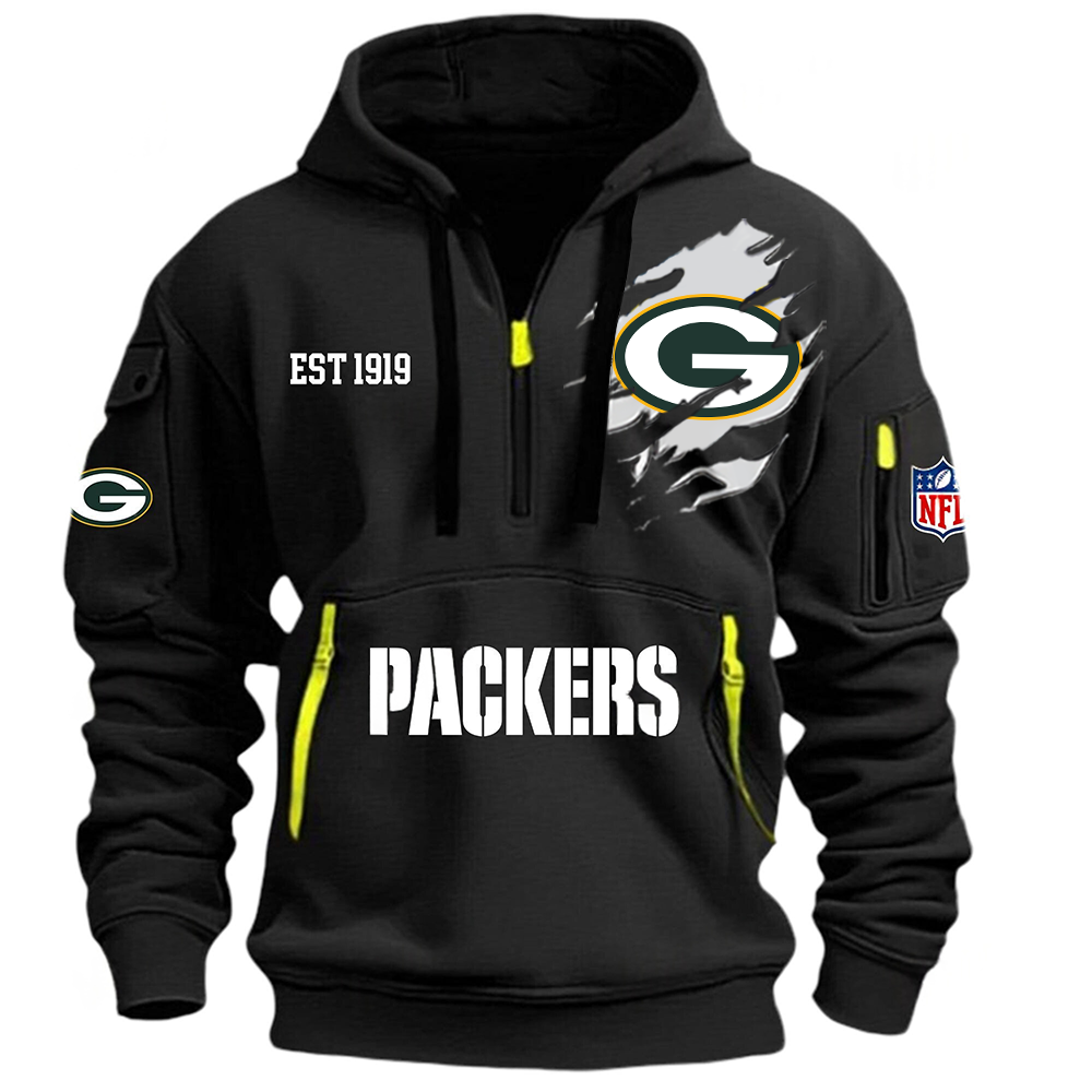 NFL x GB EST 1919 Half Zipper Hoodie HLP HLPHUONG