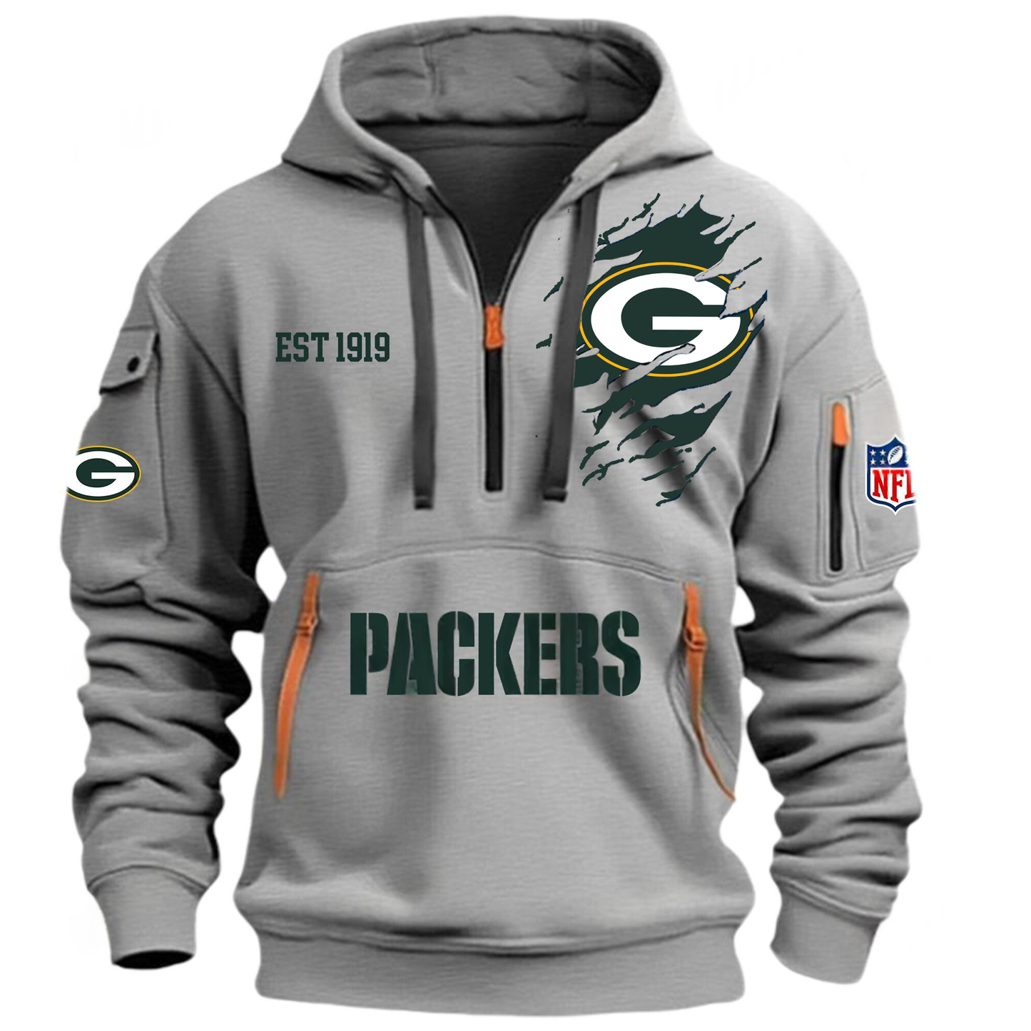 NFL x GB EST 1919 Half Zipper Hoodie HLP HLPHUONG
