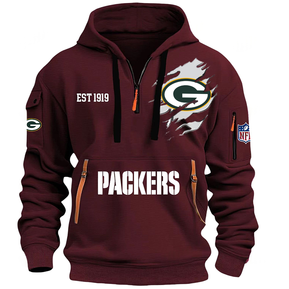 NFL x GB EST 1919 Half Zipper Hoodie HLP HLPHUONG